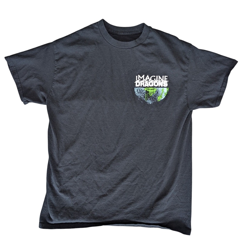 Imagine Dragons Medium‎ Black Short Sleeve Graphic Band Merch Short Sleeve Shirt